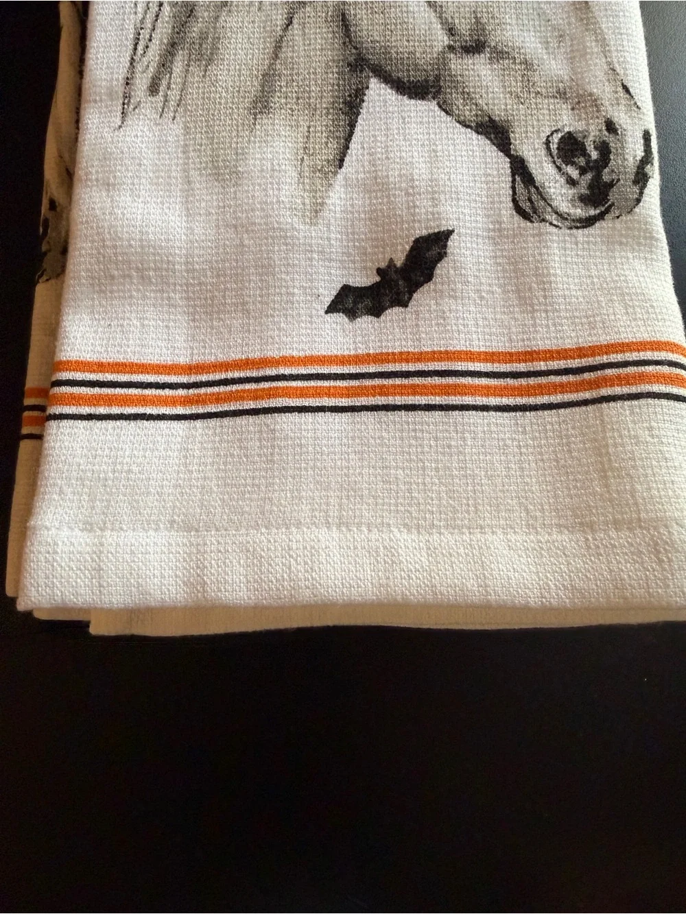 New Deborah Connolly Halloween 2026 Kitchen Towel Set 3-pk Horse Watch Hat Bats